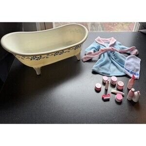 Our Generation Clawfoot Bathtub For 18 In Doll With Robe Towel Accessories Shown